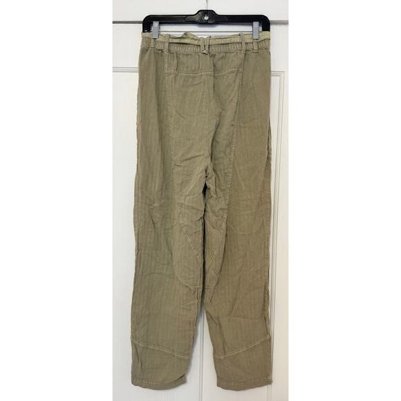 Free People Linen Cotton Cargo Button-Fly Pants Relaxed Slouchy - Picture 4 of 7